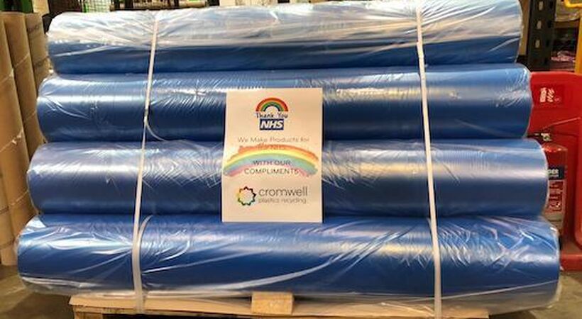 COVID-19 update: Cromwell donates plastic film to community fundraiser for NHS gowns
