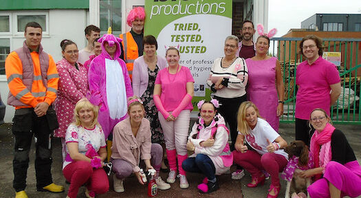 From green to pink in aid of charity