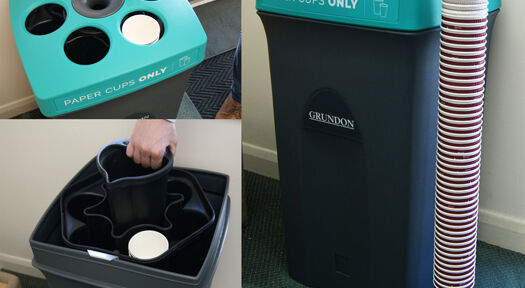 Economical paper cup recycling