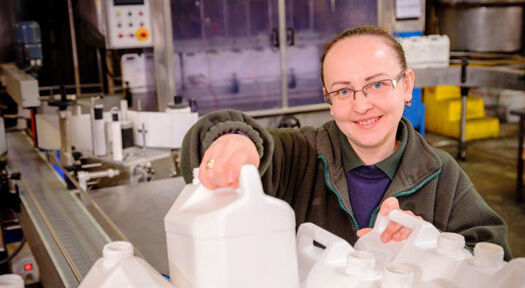 Milestone achievement for cleaning company employee