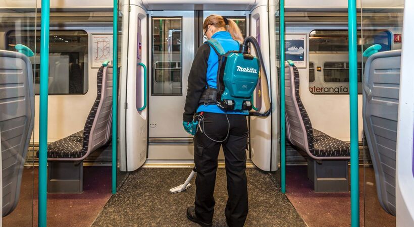 Makita Back-Pack Vacs fast-track Greater Anglia Trains