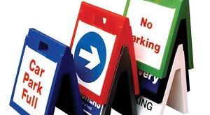 Free standing signs on sentry duty