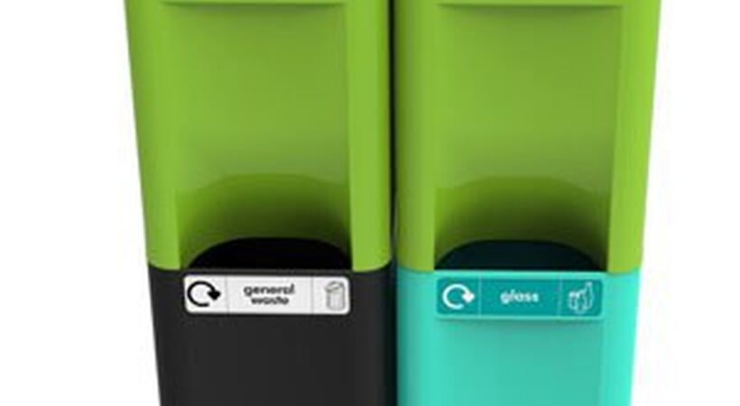 Space-saving recycling bin stacks up