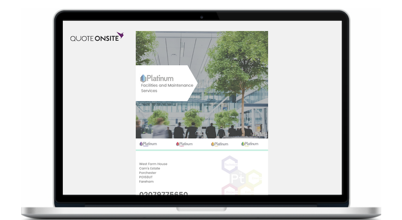 QuoteOnSite signs agreement with Platinum Facilities