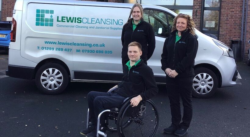 Harry Lewis with mum Jenny (right) and contract manager Krissy Hope.