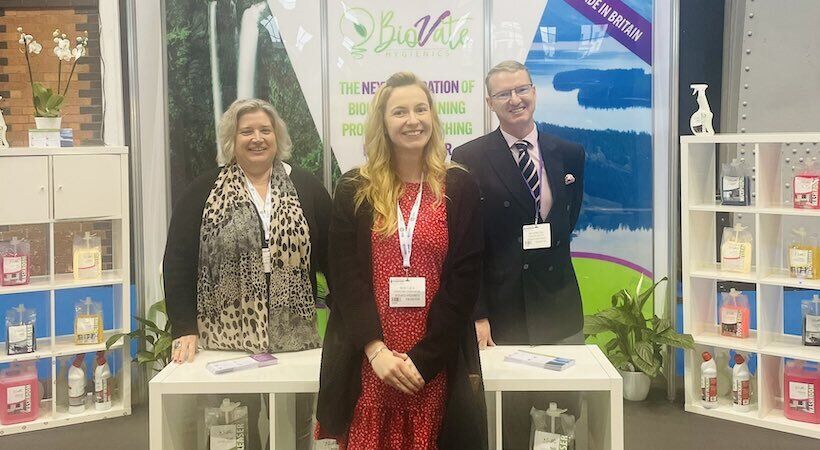 The team behind BioVate Hygienics at the Manchester Cleaning Show.